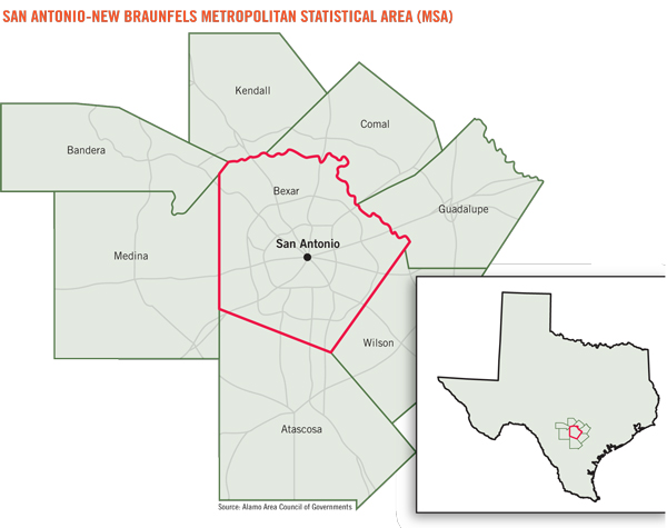 San Antonio Bexar County Zip Code Map