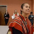 Southside resident and artist Terry Ybañez attends the World Heritage Symposium. Photo by Lea Thompson.
