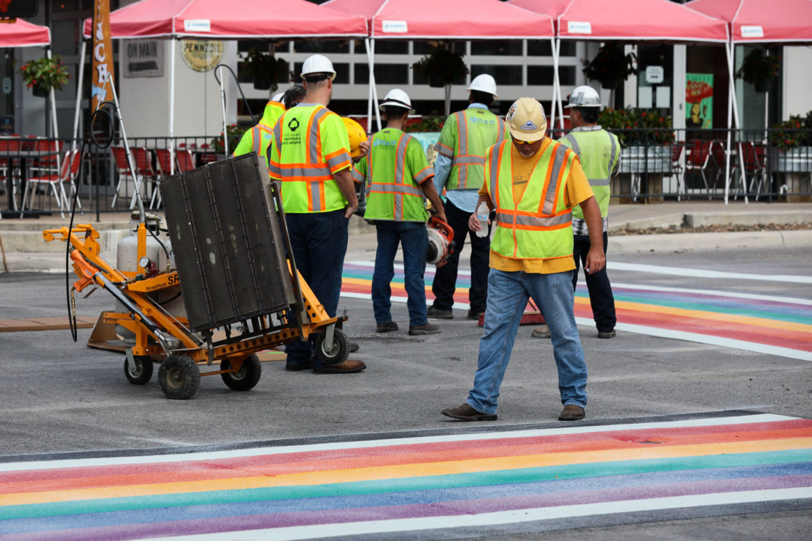 San Antonio strikes forward with Satisfaction District rainbow sidewalk San Antonio strikes forward with Satisfaction District rainbow sidewalk